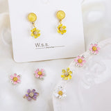 50pc Cartoon Daisy Flowers Floating Locket Charms DIY Jewelry Earring Accessory