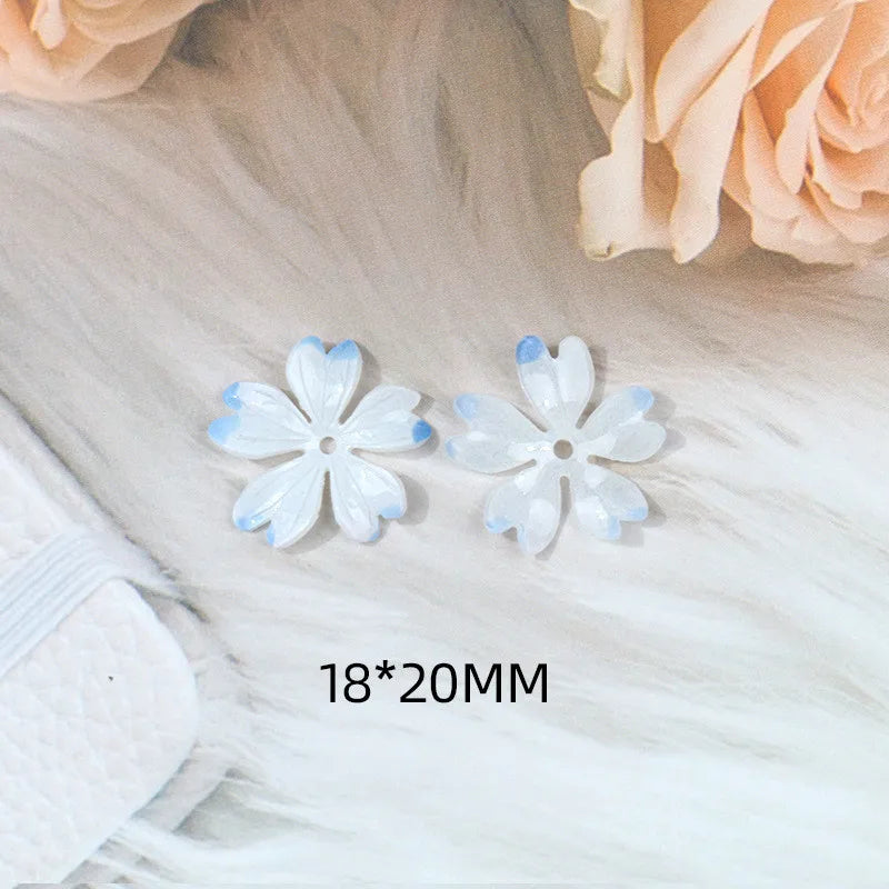 50pcs Cartoon Flowers Shape Acrylic Beads for DIY Earring Garment Hair Accessory