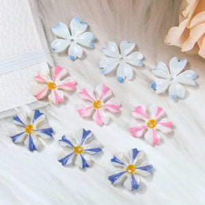 50pcs Cartoon Flowers Shape Acrylic Beads for DIY Earring Garment Hair Accessory
