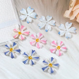 50pcs Cartoon Flowers Shape Acrylic Beads for DIY Earring Garment Hair Accessory