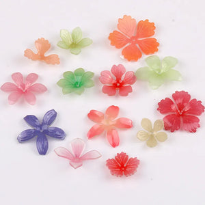 50pcs Acrylic Petal Floral Beads DIY Jewelry Earring/Hair Accessory