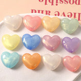 50pcs Glitter Heart Shape Acrylic Beads DIY Jewelry Pendant