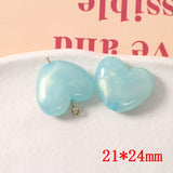 50pcs Glitter Heart Shape Acrylic Beads DIY Jewelry Pendant