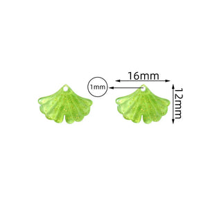 50pcs Cartoon Leaves Shape Acrylic Maple Leaf Bead DIY Jewelry Earring