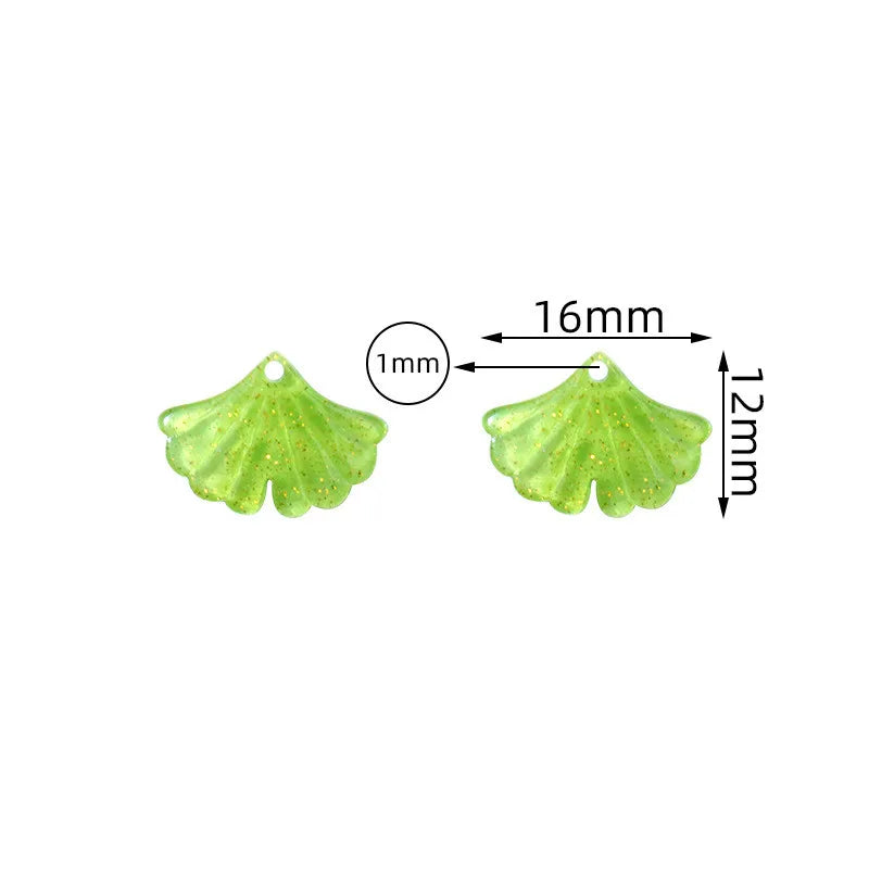 50pcs Cartoon Leaves Shape Acrylic Maple Leaf Bead DIY Jewelry Earring