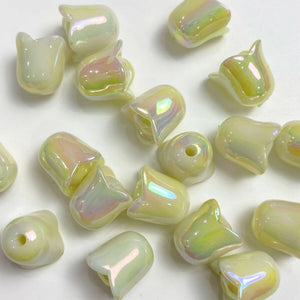 50pcs Lily Flowers Resin Beads Straight Hole DIY Jewelry Earrings Accessories