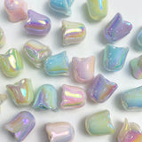 50pcs Lily Flowers Resin Beads Straight Hole DIY Jewelry Earrings Accessories