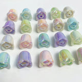 50pcs Lily Flowers Resin Beads Straight Hole DIY Jewelry Earrings Accessories