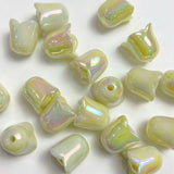 50pcs Lily Flowers Resin Beads Straight Hole DIY Jewelry Earrings Accessories