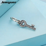 925 Sterling Silver Summer Key Floating Charm Beads Bracelet Pendant DIY Jewelry