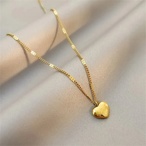 Stainless Steel Love Clavicle Chain 18K Necklace Women's Jewelry