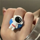 Summer Sweet Cloud Ring Resin Astronaut Earth Finger