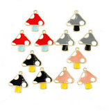 Summer Wind Mushroom Enamel Charm for Earrings Bracelet DIY Geometric Pendant