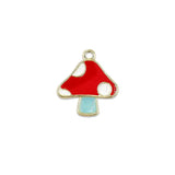 Summer Wind Mushroom Enamel Charm for Earrings Bracelet DIY Geometric Pendant