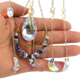 Sun Catcher Lamp Stand Hanging Window Garden Crystal Water Drop Decoration