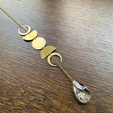 Golden Sun Prism Moon Phase Pendant Hanging Window Decor