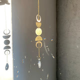 Golden Sun Prism Moon Phase Pendant Hanging Window Decor