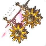 Gold Color Sun Clip On Earrings No Piercing CE502