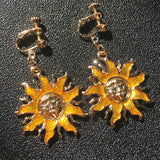 Gold Color Sun Clip On Earrings No Piercing CE502