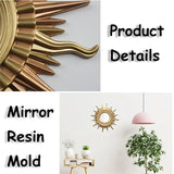 Sun Mirror Silicone Mold DIY Makeup Mirror Resin Casting Mold with Mirrors