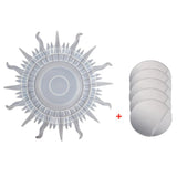 Sun Mirror Silicone Mold DIY Makeup Mirror Resin Casting Mold with Mirrors