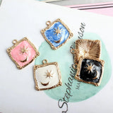 Sun Moon Charm 10pcs Pastel Enamel Charms for Jewelry Making DIY