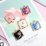 Sun Moon Charm 10pcs Pastel Enamel Charms for Jewelry Making DIY