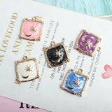 Sun Moon Charm 10pcs Pastel Enamel Charms for Jewelry Making DIY