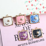 Sun Moon Charm 10pcs Pastel Enamel Charms for Jewelry Making DIY