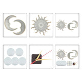 Sun Moon Epoxy Resin Mold DIY Craft Mirror Wall Clock Silicone Mould