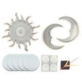 Sun Moon Epoxy Resin Mold DIY Craft Mirror Wall Clock Silicone Mould