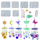 Sun Moon Dragonfly Wind Chime Silicone Mold DIY Epoxy Resin Crafting Mold