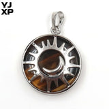Sun Moon Pendant Amethyst Reiki Charm Necklace