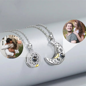 Sun Moon Projection Couple Necklace Female Male Jewelry