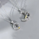 Sun Moon Projection Couple Necklace Female Male Jewelry