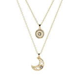 Sun Moon Projection Magnet Attract Heart Couple Necklace Gift Pendant
