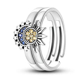 Sun Moon Star Group Combination Ring 925 Sterling Silver Hot Series of Rings