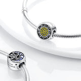 Sun Moon Star Round Charm Bead Silver Original Bracelet DIY