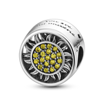 Sun Moon Star Round Charm Bead Silver Original Bracelet DIY