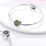 Sun Moon Star Round Charm Bead Silver Original Bracelet DIY
