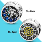 Sun Moon Star Round Charm Bead Silver Original Bracelet DIY