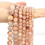 Sun Natural Stone Beads Round Loose Spacer Beads For Jewelry Making DIY