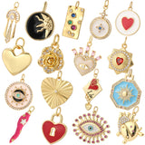 Sun Star Red Heart Charms for Jewelry Making Evil Eye Butterfly Flower