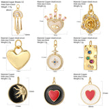 Sun Star Red Heart Charms for Jewelry Making Evil Eye Butterfly Flower