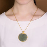 Gray Jade Cheongsam Song Hanfu Necklace Lucky Pendant