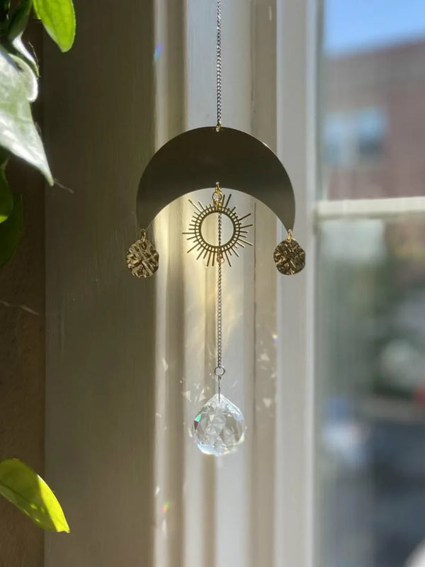 Celestial Rainbow Crystal Window Hanging - Home Decor Gift
