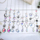 Crystal Prism Rainbow Light Catcher Wind Chime Moon Star Pendant