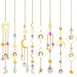 Crystal Prism Rainbow Light Catcher Wind Chime Moon Star Pendant