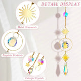 Crystal Prism Rainbow Light Catcher Wind Chime Moon Star Pendant