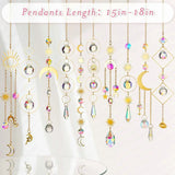 Crystal Prism Rainbow Light Catcher Wind Chime Moon Star Pendant
